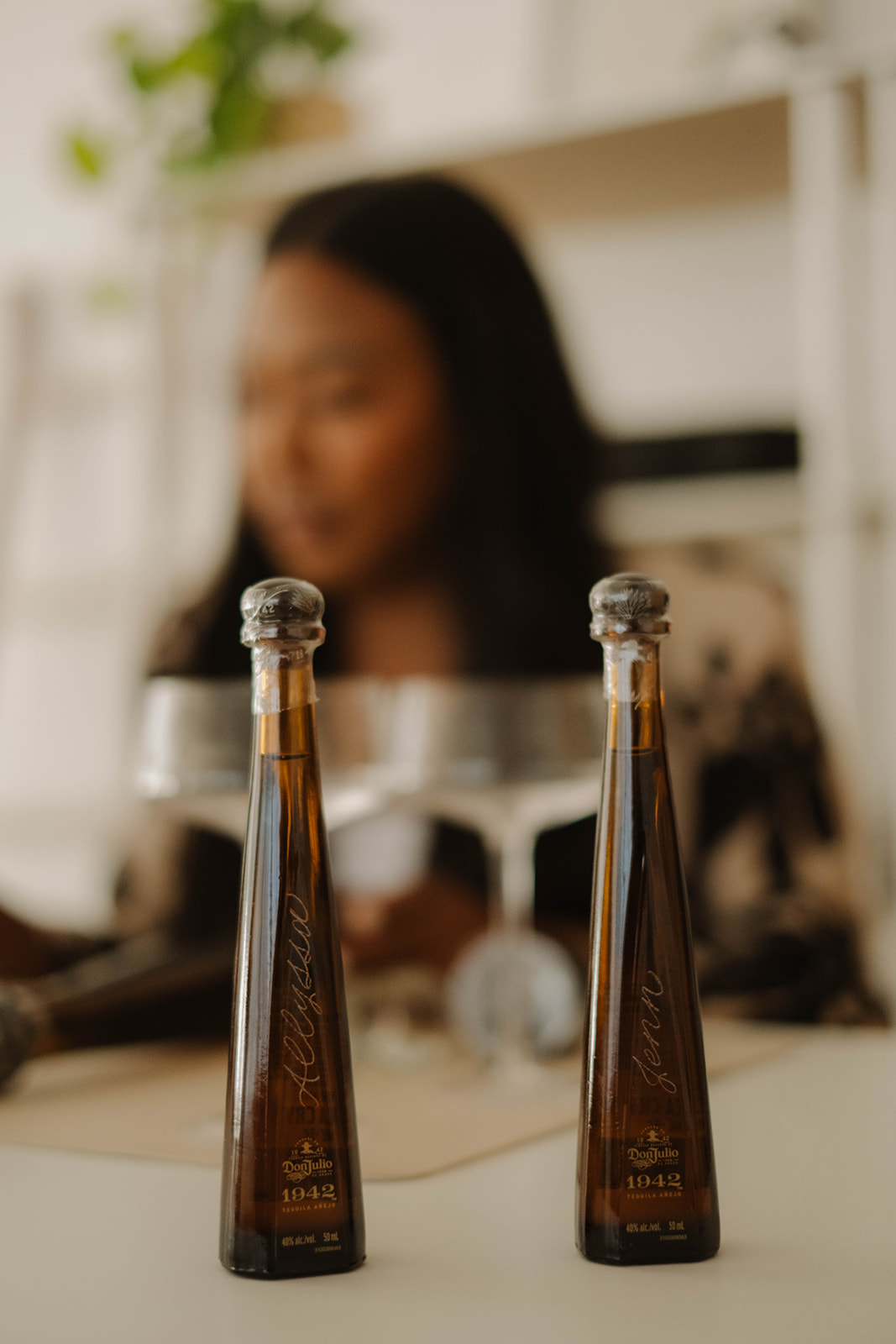 Brand activation Bay Area calligraphy engraved tequila bottles